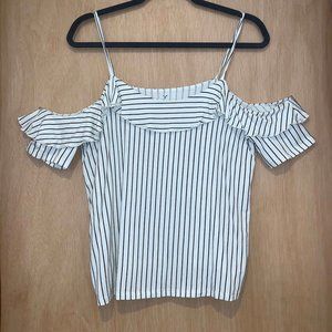 Off the shoulder striped shirt!